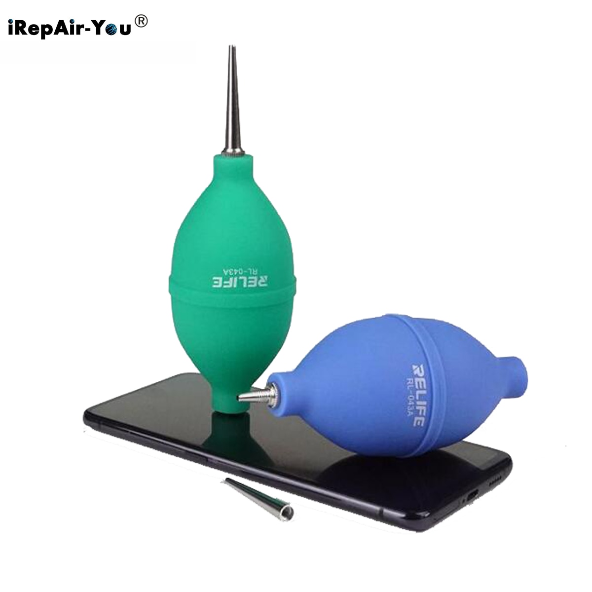 Rl -043a 2 in 1 handy-reparatur-staubreiniger-luftgebläse-kugel-reinigungsstift für handy-pcb, pc-tastatur-staubentfernung, kameralinsenreinigung