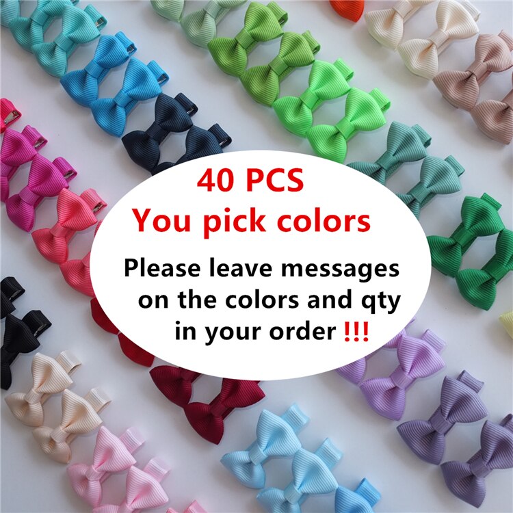 40 PCS Cute Hair Clips Bow Boutique Baby Girls Mini bows Hairbow Alligator Clips Barrettes Hairpins Hairgrips Hair Accessories: You Pick COLORS