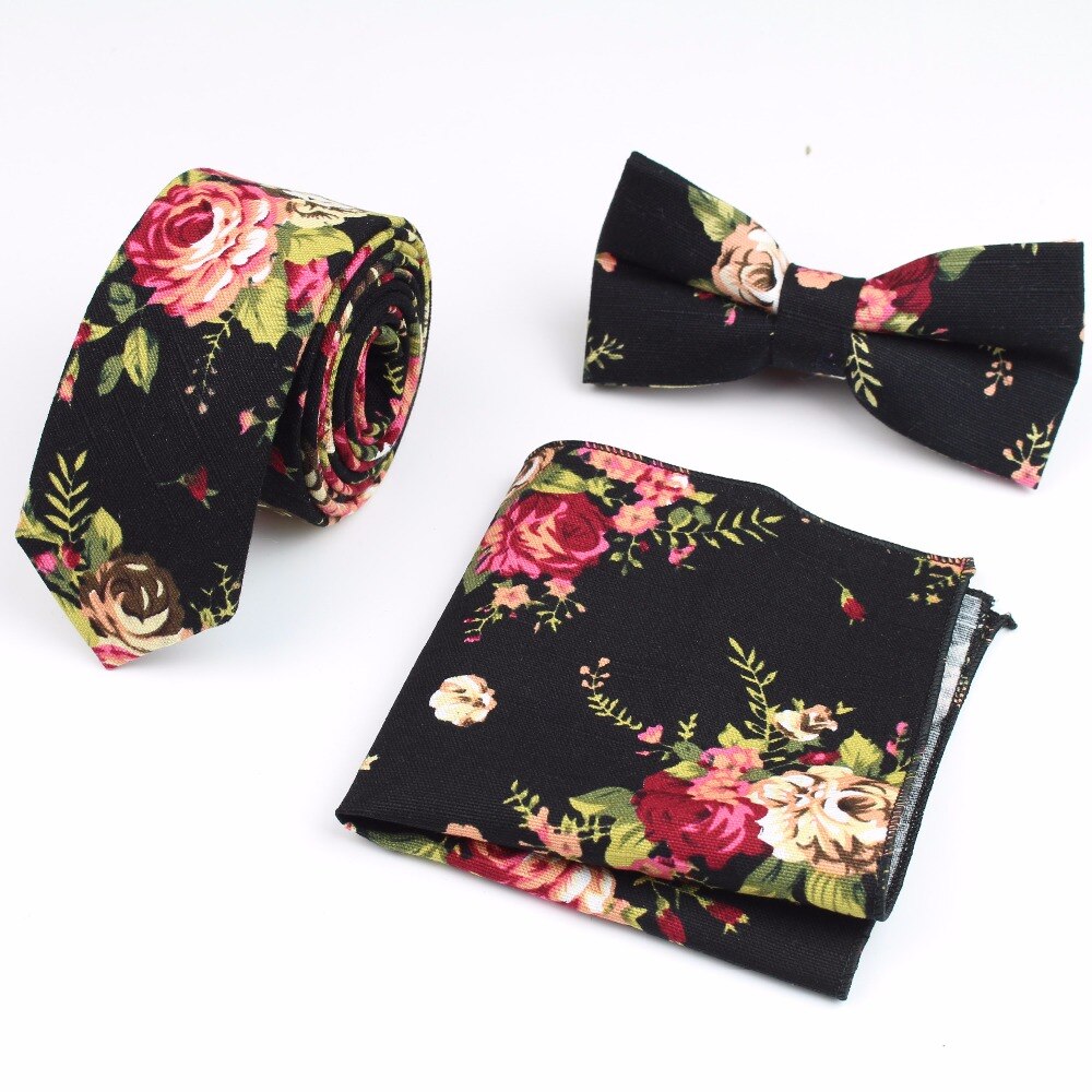 Män smal slips casual bomull linne halsringning tropisk amorös student mager regnbåge smal vintage blommig nr .21-40