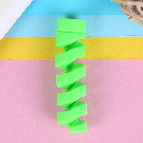 Protector de silicona para cables, enrollador de Cable de silicona, cubierta organizadora para Apple iphone, Cargador USB Cable, 4 Uds.,: 4pcs green