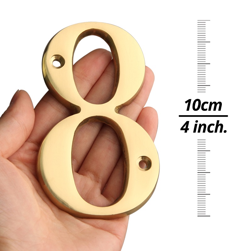 1 szt. 4 "101mm metalowy numer domu z litego mosiądzu numer i litera numer drzwi mieszkania skrzynka pocztowa znak adresowy numer domu na zewnątrz # 0-9