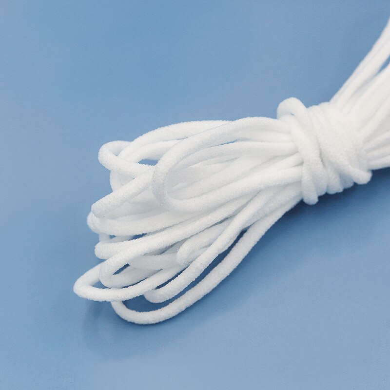 Elastisch bandje voor het naaien van rubberband, touw, 3mm ronde witte elastische koorden, oliekern, touw, handgemaakte doe-het-zelf rubberen tape, kledingaccessoires