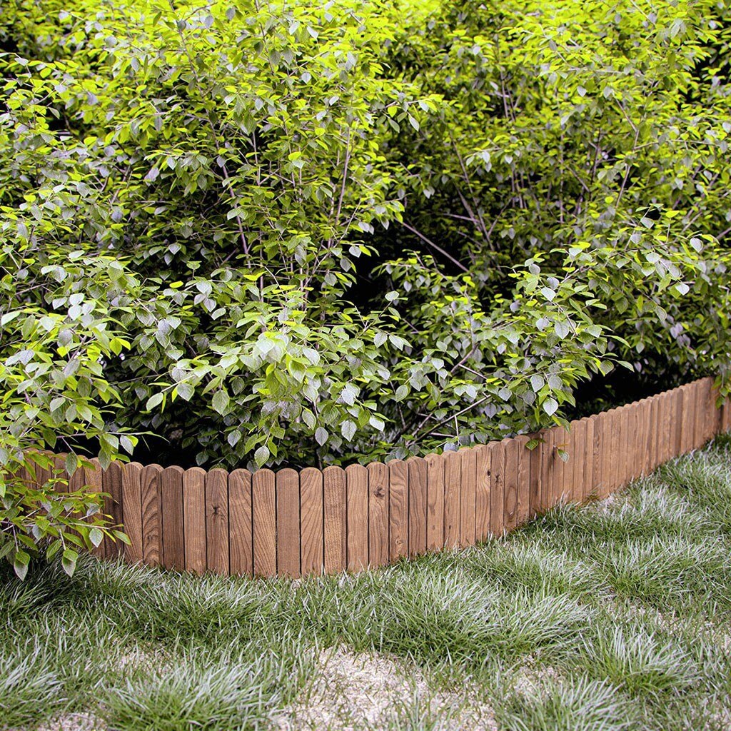 Borde enrollable de madera para decoración de jardín, cerca fácil de enchufar, decoración para jardín al aire libre
