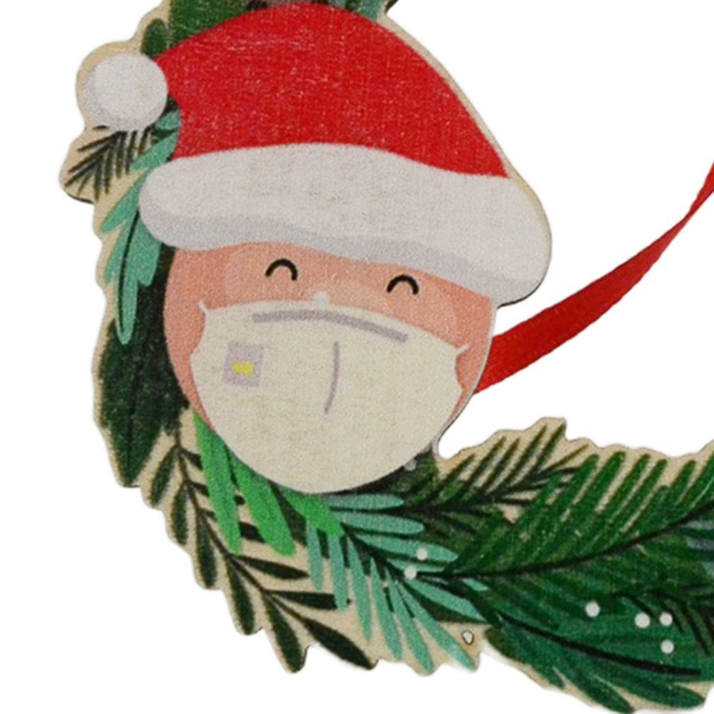 Cute Christmas Family DIY Christmas Tree Resin Pendants Snowman Pendants Wearing Masks And Christmas Hats