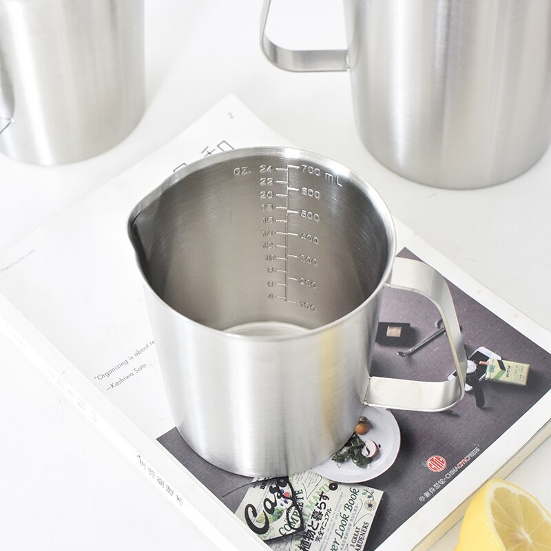 Thick 304 Stainless Steel Measuring Cup Milk Tea Mug with Scale Large Capacity Baking Liquid Measuring Tools Kitchen Accessories