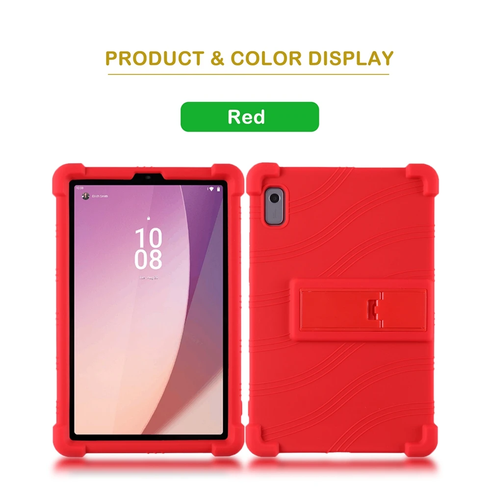 Schutzhülle für lenovo tab  m9 m 9 tb-310fu -310xu 9.0  m9 mit ständer, stoßfeste silikonhülle für kinder-tablets: Rot