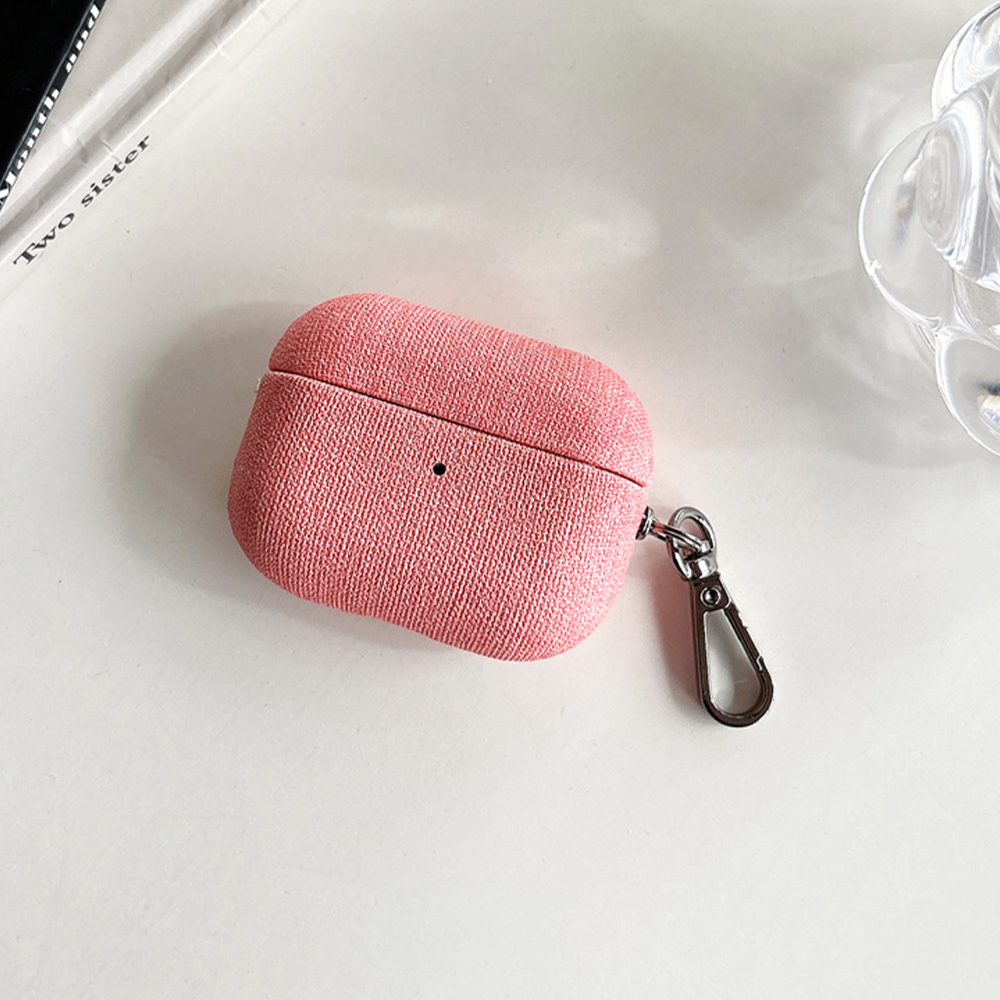 Funda protectora de tela para auriculares Apple Airpods 4, 3, 2, 1 Pro 2, con llave, cierre de Metal, funda para auriculares Bluetooth para Air Pods Pro2: M / CORAL