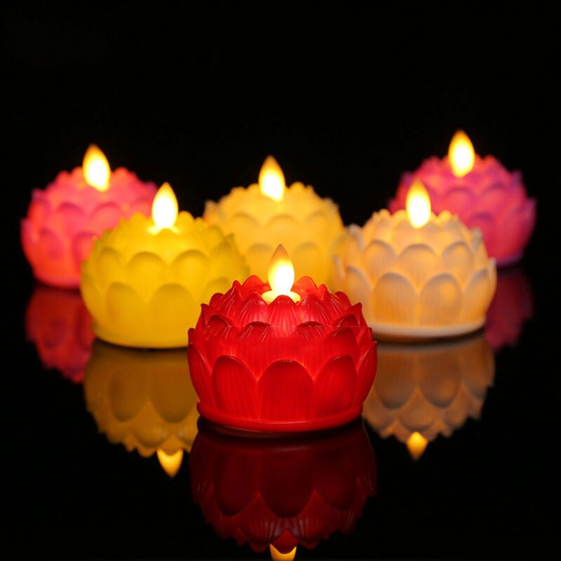 Warm White Moving Wick Battery Lotus Candles,AAA Battery Operated Special Votive Church LED Candle Light