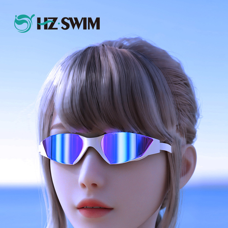 Juego de gafas de natación y gorro para adultos de , gafas de natación con montura impermeable y antiniebla de alta definición