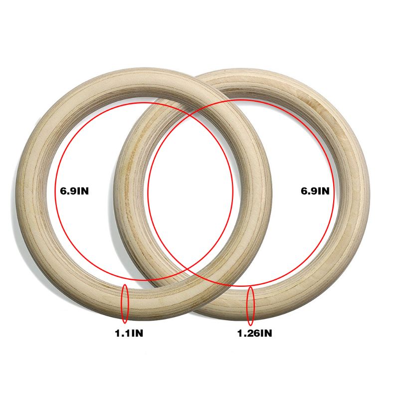 Kit de anillos de madera para gimnasia, equipo de entrenamiento de fuerza para gimnasio en casa, Crossfit, 28mm, portátil