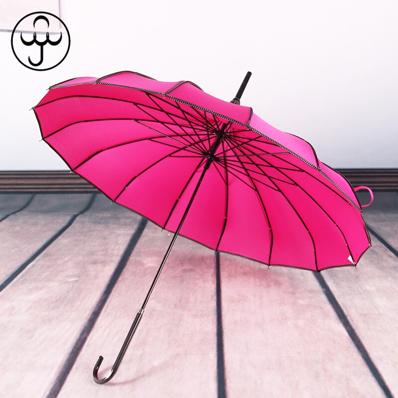 Pagode paraply single point indpakket lang skaft prinsesse solskærm frisk fotografering retro solrig paraply: Rose