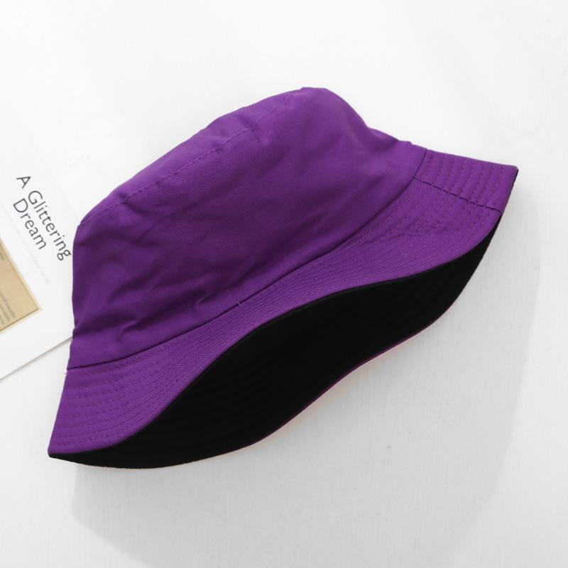 Cokk sommer sammenleggbar bøtte lue unisex kvinner utendørs solkrem bomull fiske jakt cap herre servant chapeau solbeskyttelse hatter: Lilla