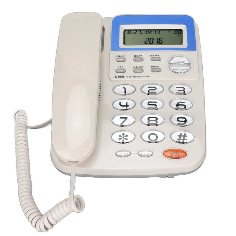 W168 Corded Telephone Caller ID Landline Phone with LCD Screen for Home Office Hotel