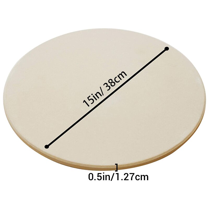 Pizza Stone 15 inch Round Baking Stone for Bread Ceramic Pizza Grilling Stones for Cooking and Baking BBQ and Grill