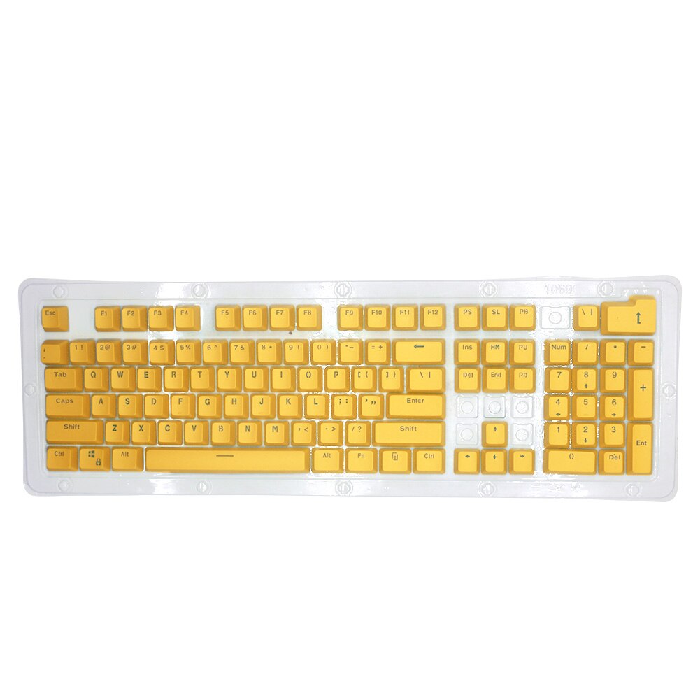 18x6.5inch 104pcs Double Shot Translucent PBT Spacebar Keycaps For Cherry/Kailh/Gateron/Outemu/Mx Mechanical Keyboard Keycap Set: YELLOW