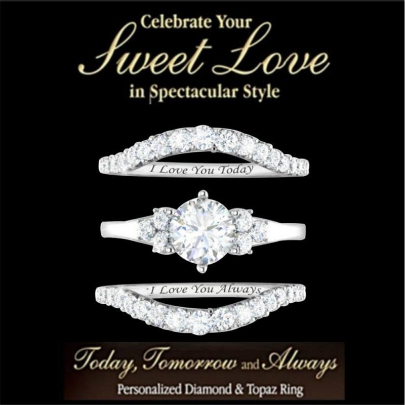 Neue Drei-Stück einstellen Krone Ringe für Frauen Zirkon Rose Gold Luxus Hochzeit Engagement Versprechen Ringe Schmuck Zubehör