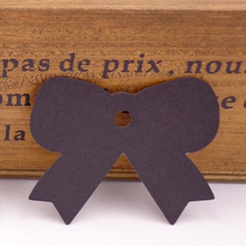Étiquette de prix en papier Kraft, nœud papillon, cartes faites à la main bricolage DIY, pour mariage, fête d&#39;anniversaire: Black