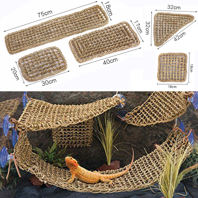 Reptiel Zeewier Matten Hangmat Terrarium Decoratie Voor Lounger Kleine Hermit Krabben Gekko Bed Vogels Huisdieren Hagedis Accessoires