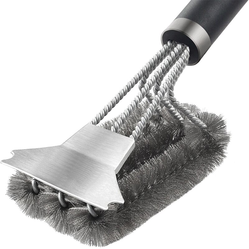 Barbecue Grill BBQ Brush Stainless Steel Grill Cleaning Brush 3 In 1 Barbecue Grill Brushes BBQ Clean Tool Cooking Accessories