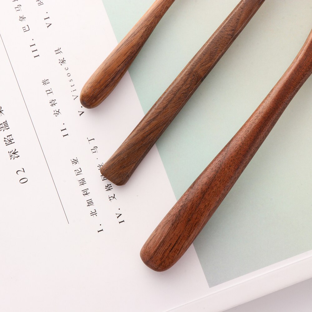 1PC de madera de nogal negro utensilios de cocina arroz pala cuchara de cucharas de café postres condimento cariño cucharadas de té vajilla Natural cubiertos