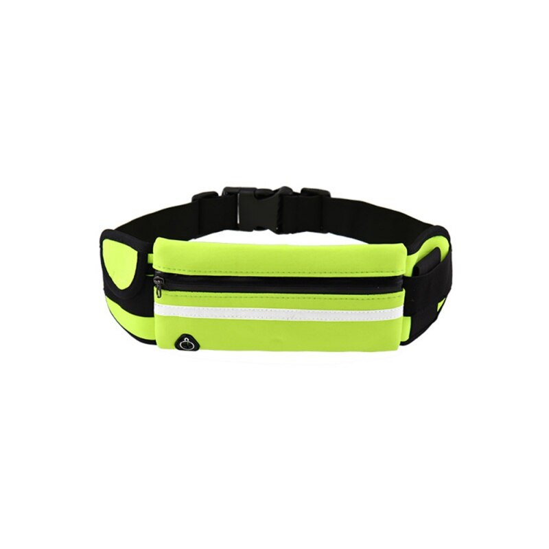 Outdoor Running Taille Tas Waterdicht Anti-diefstal Mobiele Telefoon Houder onzichtbare waterkoker Riem Buik Zak Vrouwen Gym Fitness tas: Green