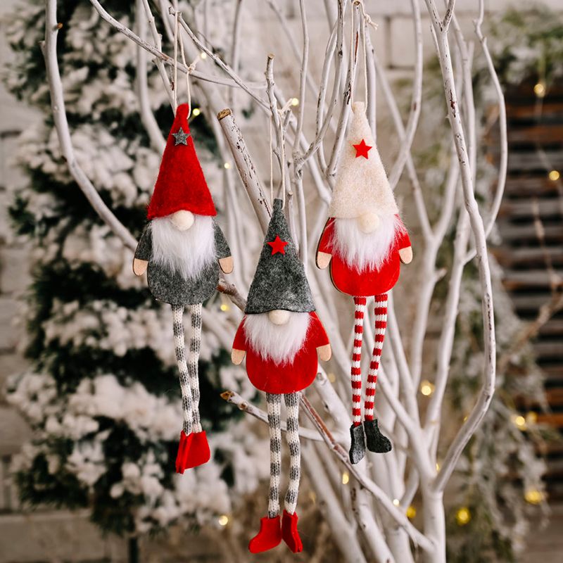 6 stk christmas long leg svensk nisse nisse dukke ornamenter hengende hengende leker juletre peis hjem soverom dekor