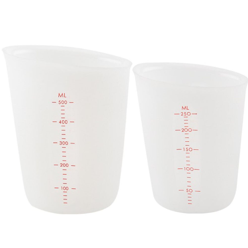 Silicone Measuring Cups Tool Semi Transparent Cup For Kitchen Baking Beaker Liquid Measure Jug Cup Container 250ml 500ml