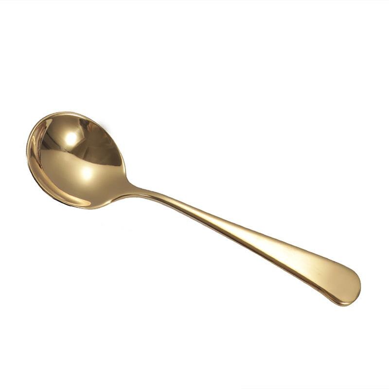 Kleurrijke Soep Lepel Elegante Koffie Lepels Rvs Dessert Lepels Keukengerei Mode Ronde Lepels Servies: 06