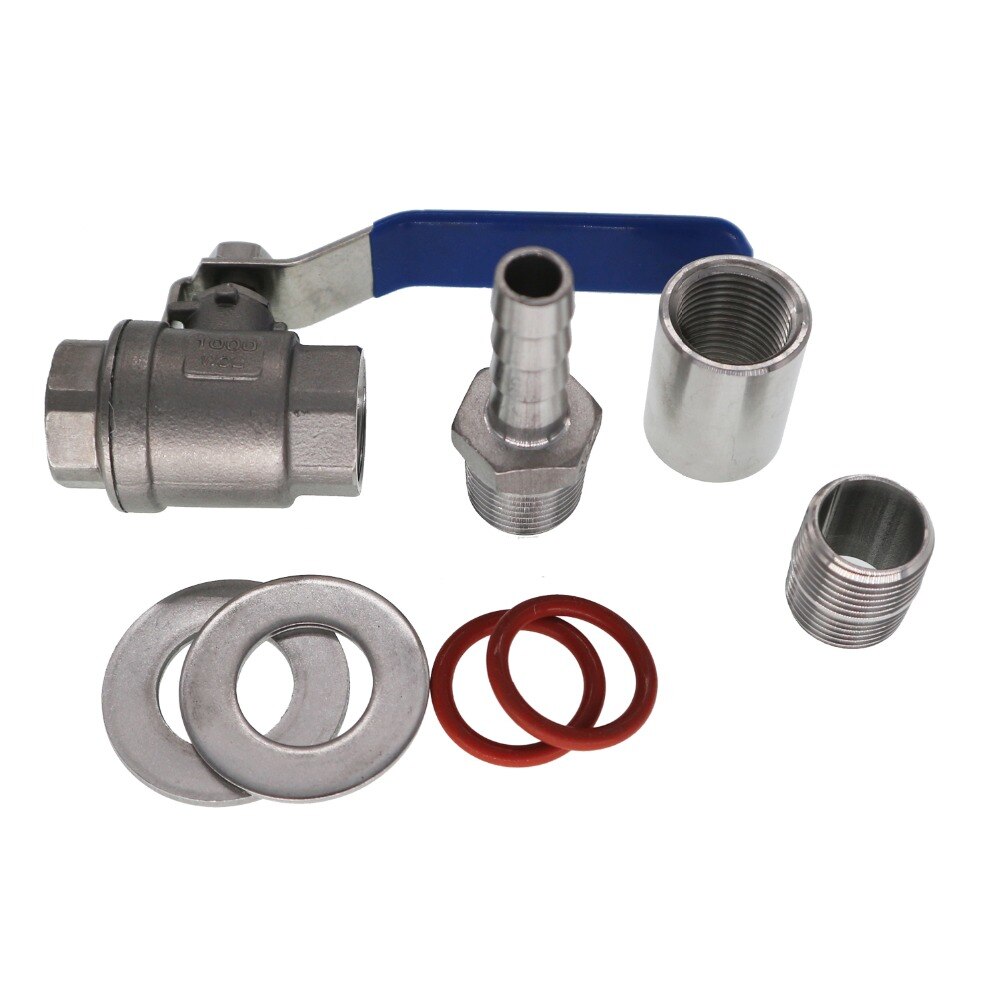 Stainless Steel Ball Valve 1/2" Barb Pipe Weldless Compact Kettle Ball Valve Homebrew,bulkhead Ball Valve