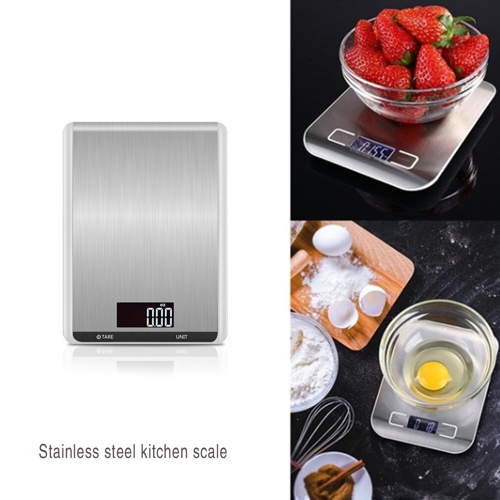 Digital Kitchen Food Scale 10kg/1g Precision Food Scale LCD Display Tempered Glass Surface Touch Screen