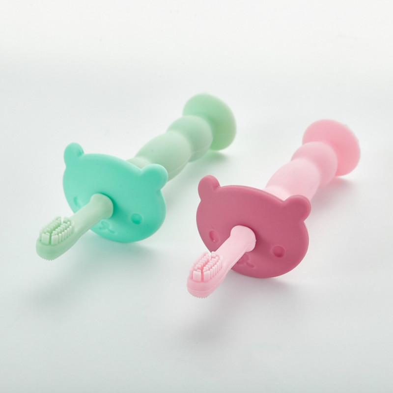 bambino in silicone formazione spazzolino da denti bambino speciale morbida pelliccia igiene orale spazzolino da denti di latte scatola di immagazzinaggio di consegna dei bambini del silicone spazzolino da denti