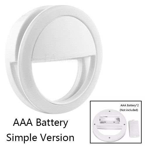 FANGTUOSI LED Selfie Light Phone light ring Portable Flash Enhancing Photography ring light: AAA Battery