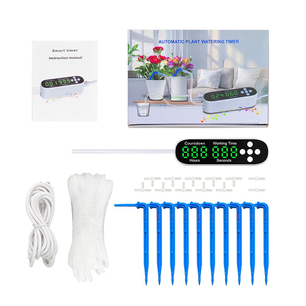 Dispositivo de riego automático inteligente, controlador temporizado para jardín, terraza, sistema de riego por goteo para flores de plantas en maceta 10-20