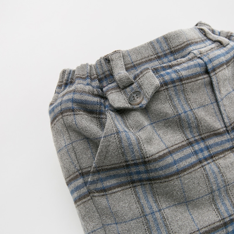 Db12318 dave bella talvi unisex housut vauvan ruudullinen topatut housut lasten housut