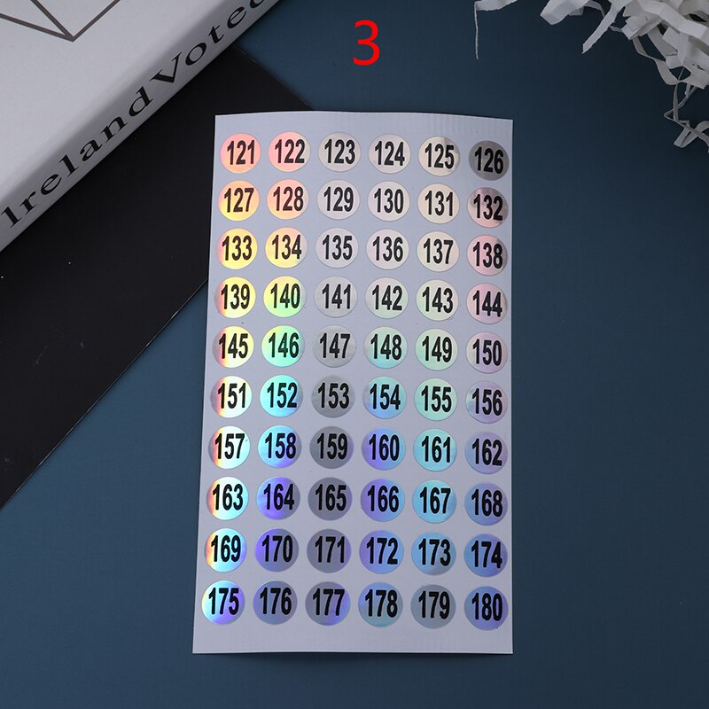 Number Sticker Label For Nail Polish Color Gel Varnish 1-60/ 61-120/ 121-180 Marking Numbering Manicure Tool: Light Green
