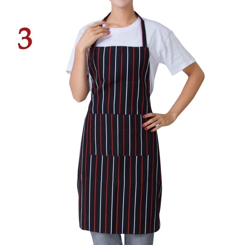 Delantal para Chef de cocina para hombre y mujer, vestido con 2 bolsillos, estilo Simple, para camarero y restaurante: 3