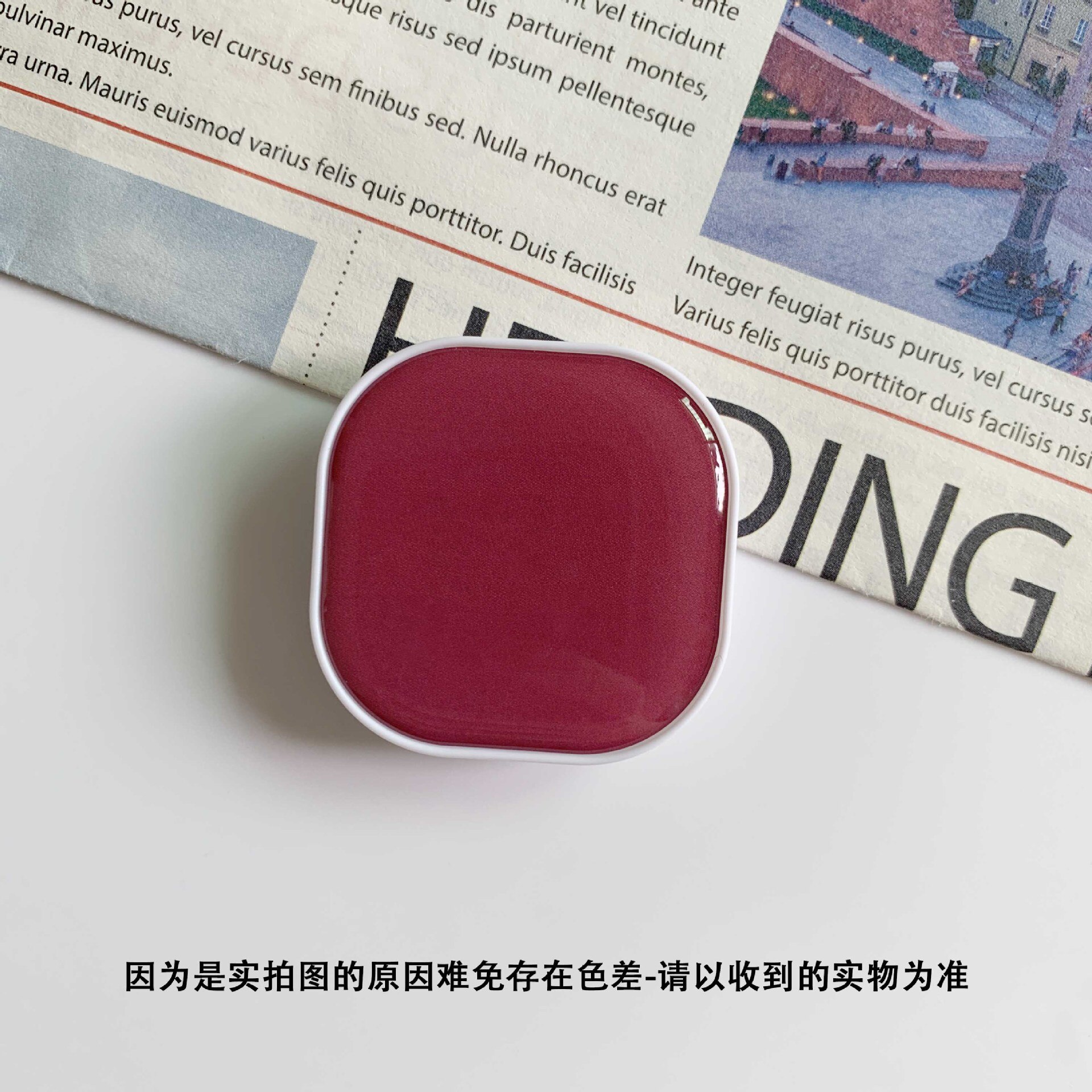 Solid Color Square Phone Holder Foldable Tablet Stand Socket Finger Fit Easy Grip Universal for iPhone 11 X XR Xiaomi note 9 pro: N05 Camellia Red