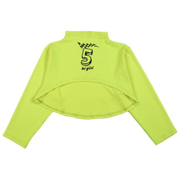 Crianças roupas de dança jazz ballroom dance festival trajes moletom tops calças hip hop trajes para meninas mostrar roupa de palco: green / 150