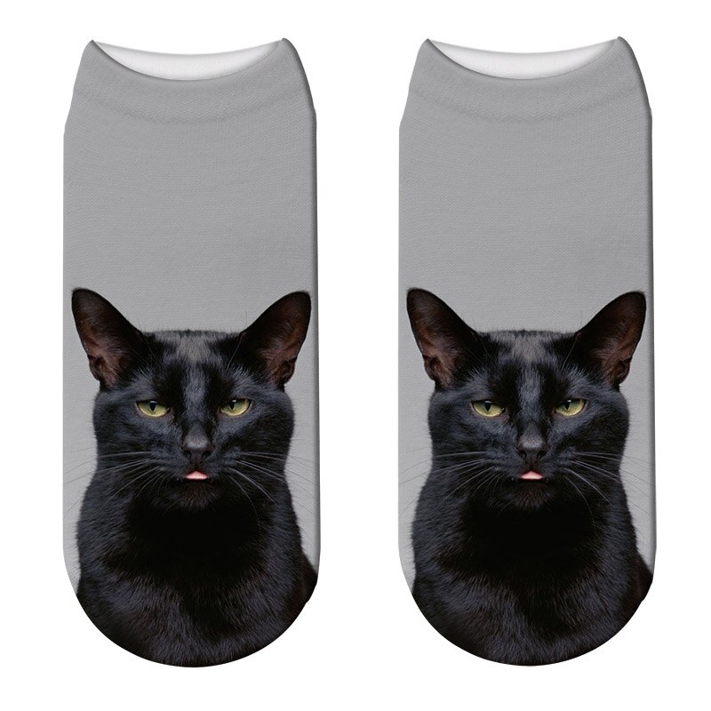 Women 3D Printed Animal Socks Funny Cartoon Cat Dog Cotton Low Ankle Unisex Socks носки с принтами: Style7