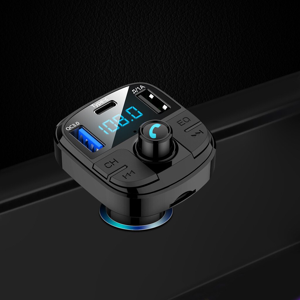 BT29 Bluetooth 5.0 Car FM Transmitter Bass MP3 Player FM Radio Adapter Charger Dual USB output supports USB disk