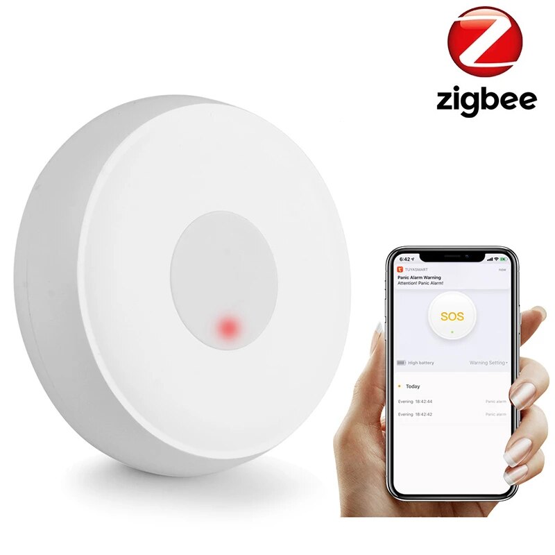 TUYA ZigBee Elderly Senior SOS Button Emergency Alarm Fall Alarm Tracking Panic Button Tuya Smart Life App Remote Control