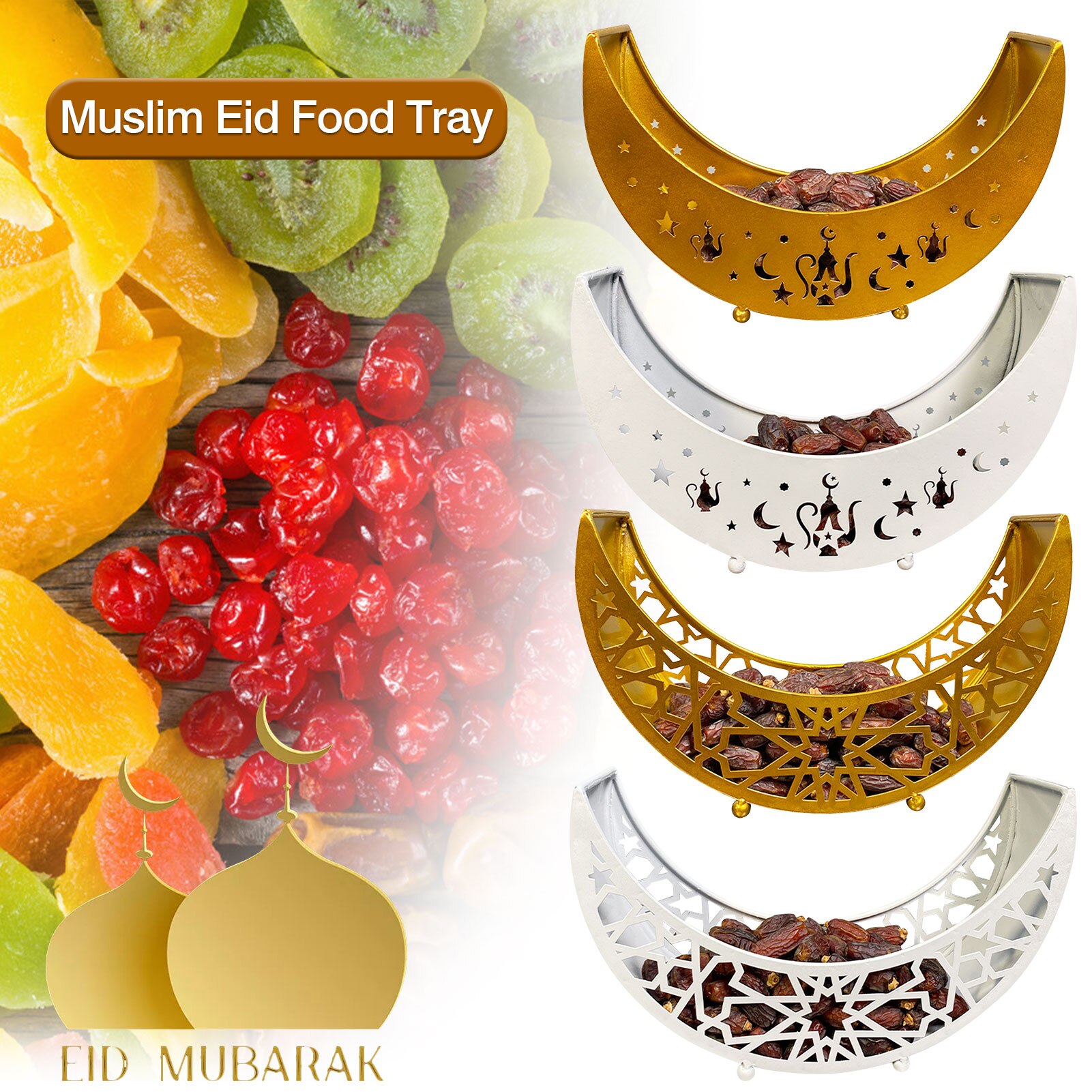 Prachtige Smeedijzeren Lade Maan Ster Fruit Lade Lade Gedroogd Fruit Lade Snack Tray Creativeeid Mubarak Decoratie Lade Home Decor