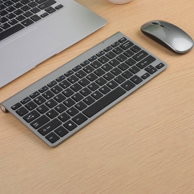 Ensemble Mini-souris optique et clavier sans fil étanche 2.4G, Rechargeable, silencieux, pour PC, ordinateur portable et Notebook: 03