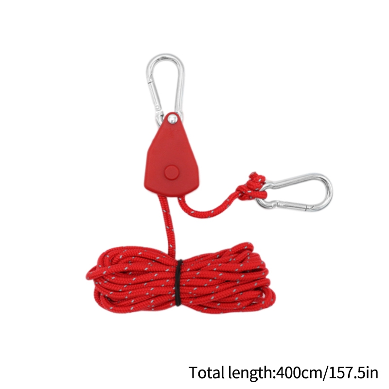 4 st justerbara 4m nylon tältrep justerbart snöre upphängande för tältfläkt utomhusmarkis vindrep fastspänning campingtillbehör: Vit