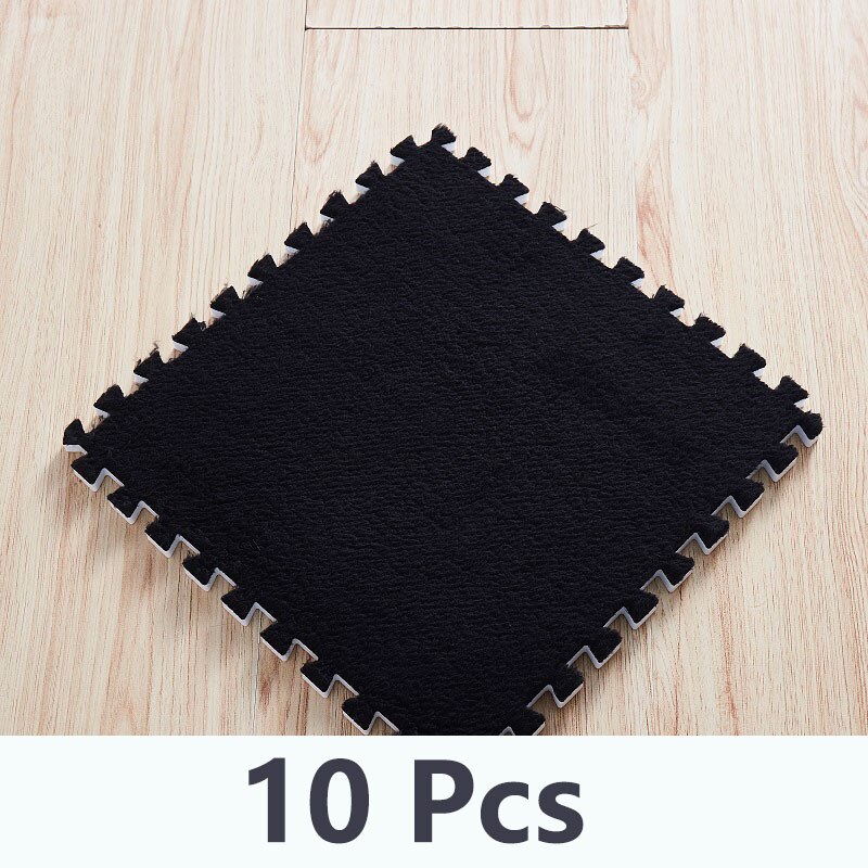 10 stuks zachte pluchen baby speelmat, eva-schuim, ontwikkelingsmat voor baby's, puzzel, in elkaar grijpende vloermatten, 30*30*0.6 cm kinderkleden: Wj3367k