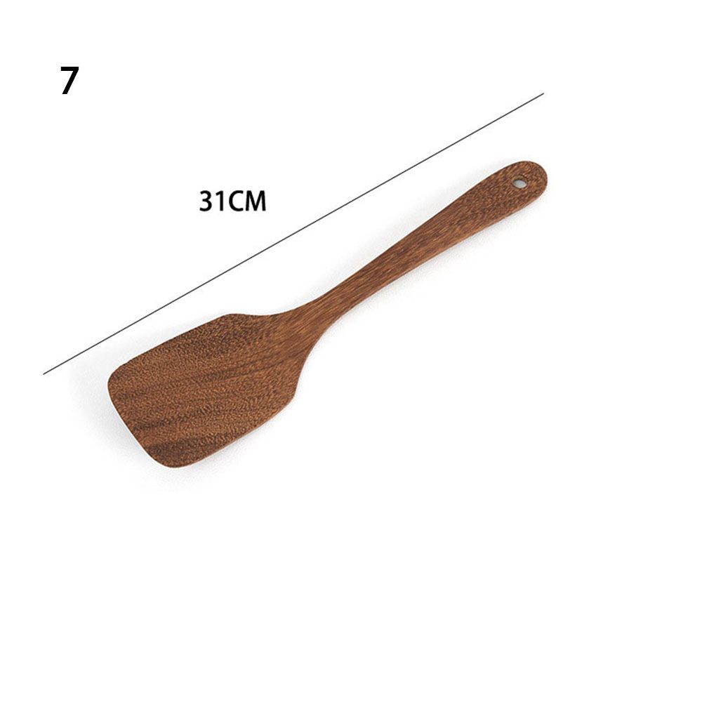 Kit Special Wooden Kitchen Tool Cooking SpoonS Nano Soup Skimmer Natural Wood Tableware Teak Spoon Colander: 7