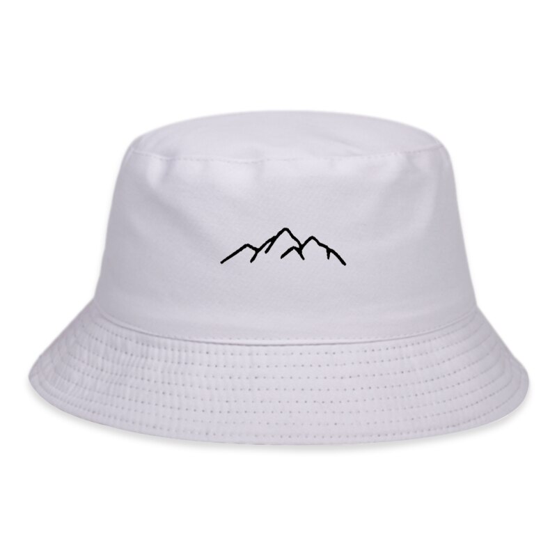 Bomuld vild fisker hat hip-hop hatte bjerg broderi parasol hatte spand hat damer udendørs sol hat panama hatte: Hvid