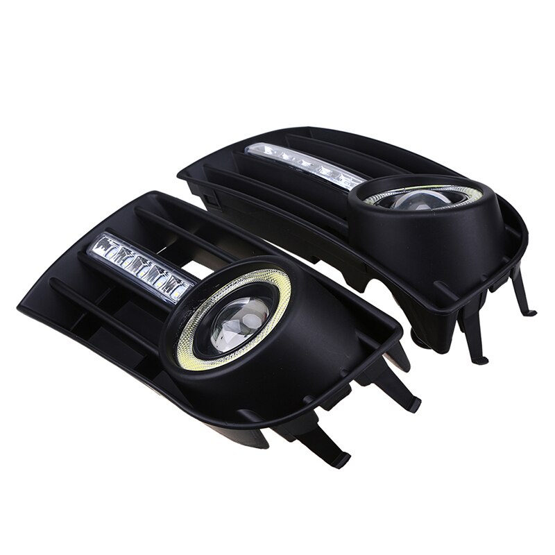 POSSBAY LED DRL Daytime Running Lights for VW Golf MK5 2004 Angel Eye Fog Light Front Bumper Grilles Car Styling