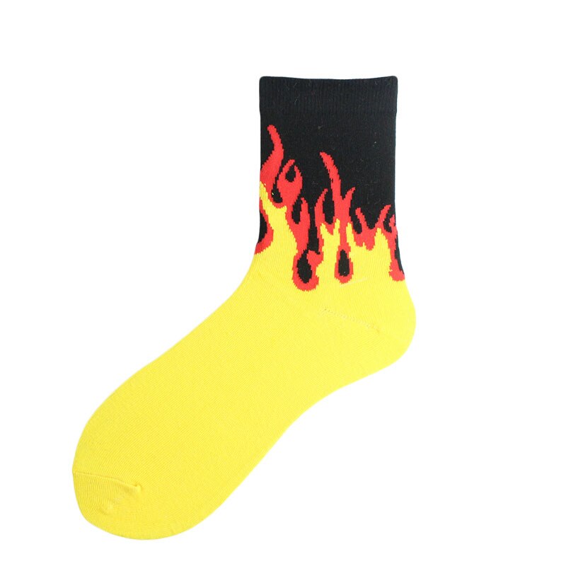 Chaussettes unisexes avec motif de flamme pour femmes, Style Hip Hop Harajuku coréen, chaussettes joyeuses pour hommes, chaussettes de Skateboard antidérapantes amusantes: 13