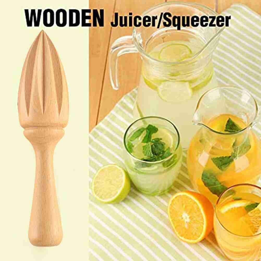 Exprimidor Manual de madera para Limón, Extractor de zumo de cítricos, naranja, forma de diez esquinas